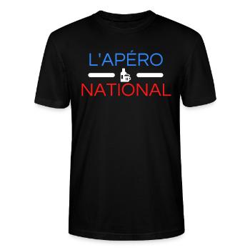 APERO NATIONAL - T-shirt bio CRAFTER Stanley Stella Unisexe - noir - Devant - Alina (178cm) & Michal (187cm)