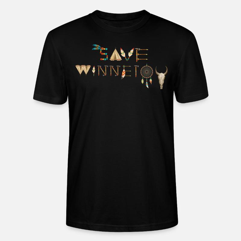 save winnetou,winnetou,indianer,Federn,Traumfänger - Stanley/Stella Unisex Bio-T-Shirt CRAFTER - Schwarz
