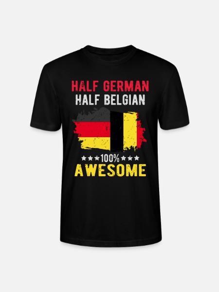 Half German Half Belgian - Stanley/Stella CRAFTER Unisex Organic T-Shirt - black