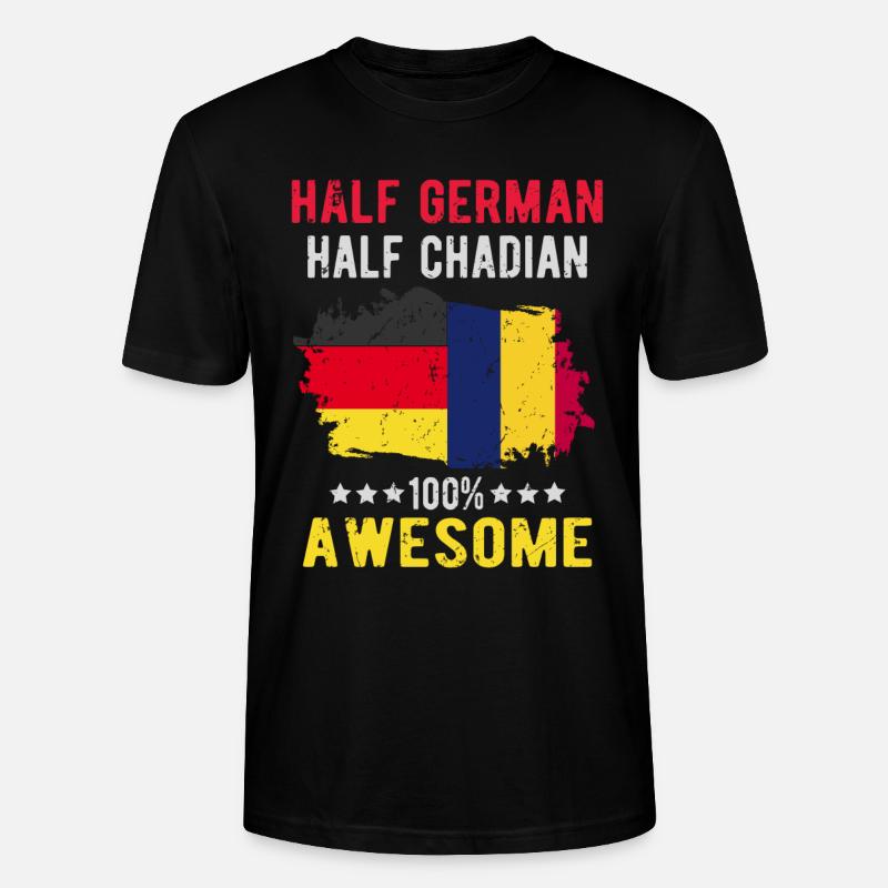 Half German Half Chader - Stanley/Stella CRAFTER Unisex Organic T-Shirt - black
