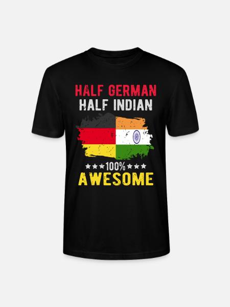 Half German Half Indian - Stanley/Stella CRAFTER Unisex Organic T-Shirt - black