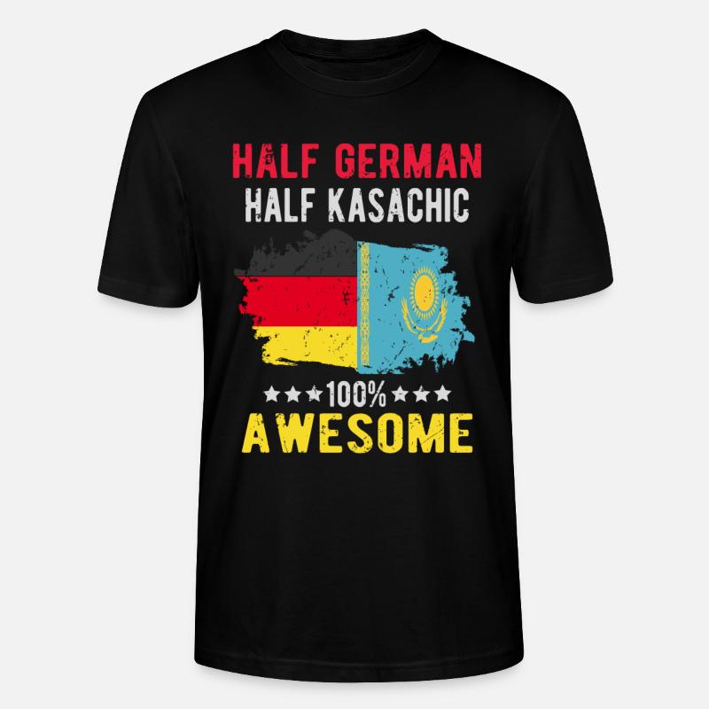 Halb Deutsch Halb Kasache - Stanley/Stella Unisex Bio-T-Shirt CRAFTER - Schwarz