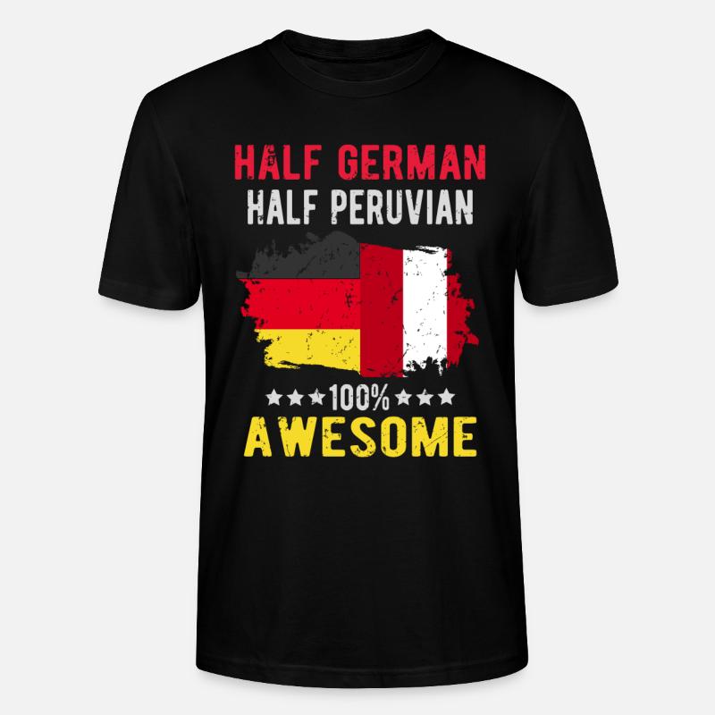 Halb Deutsch Halb Peruaner - Stanley/Stella Unisex Bio-T-Shirt CRAFTER - Schwarz