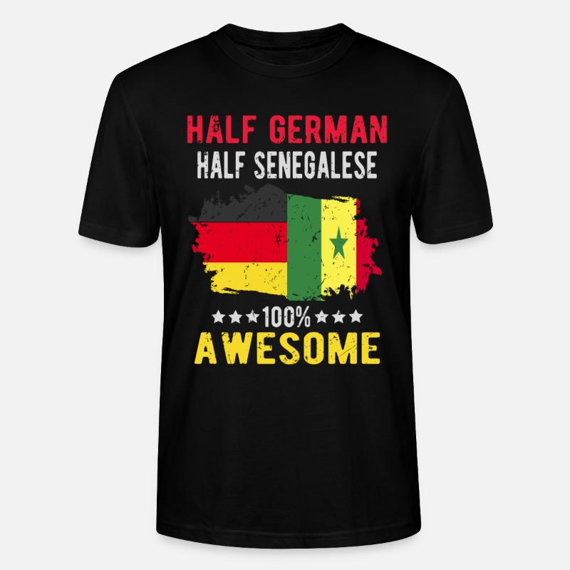 Halb Deutsch Halb Senegalese - Stanley/Stella Unisex Bio-T-Shirt CRAFTER - Schwarz