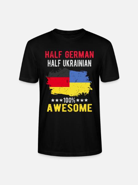 Half German half Ukrainian - Stanley/Stella CRAFTER Unisex Organic T-Shirt - black