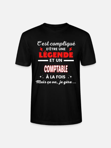 C'est compliqué phrase drôle COMPTABLE - T-shirt bio CRAFTER Stanley Stella Unisexe - noir