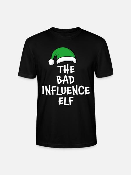 The Bad Influence Elf - Stanley/Stella CRAFTER Unisex Organic T-Shirt - black