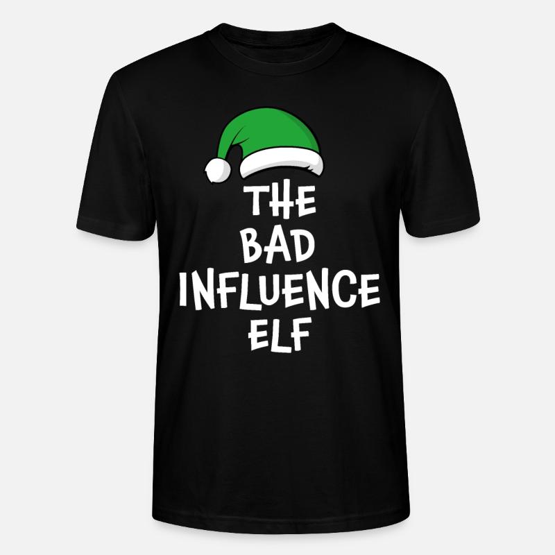 The Bad Influence Elf - Stanley/Stella CRAFTER Unisex Organic T-Shirt - black