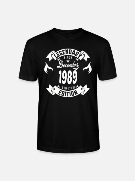 Legendary since december 1989 - Stanley/Stella CRAFTER Unisex Organic T-Shirt - black