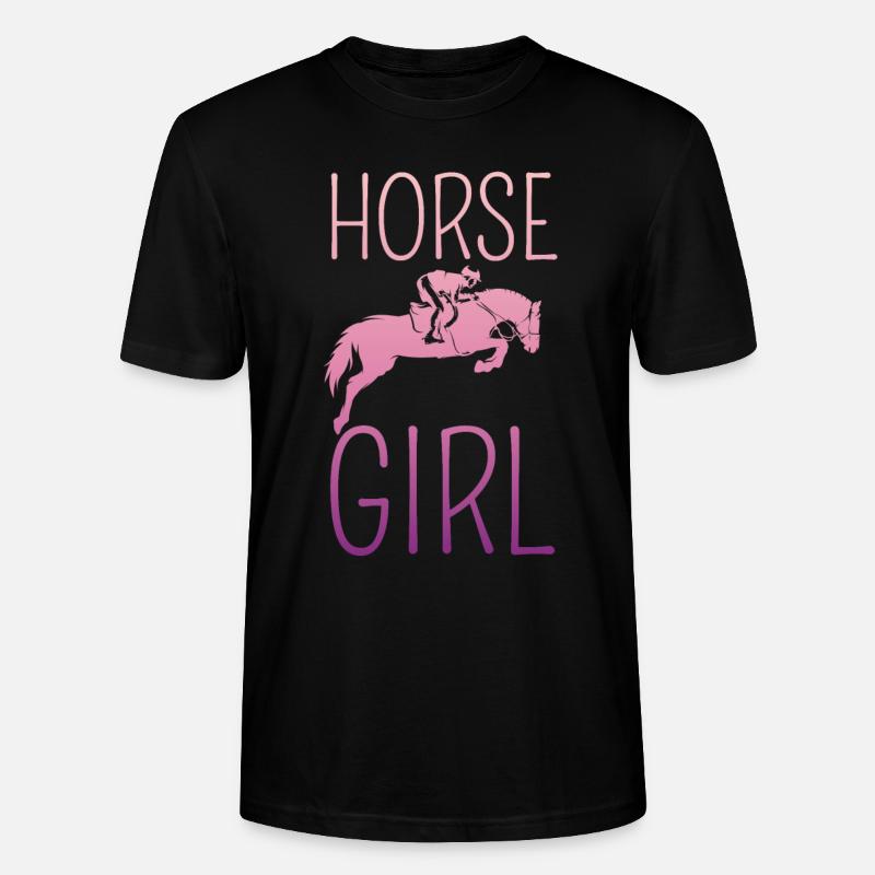 Mädchen Reitet Pferd - Stanley/Stella Unisex Bio-T-Shirt CRAFTER - Schwarz