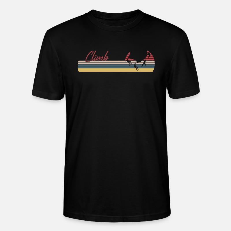 Klettern Sie Retro Klettern Distressed - Stanley/Stella Unisex Bio-T-Shirt CRAFTER - Schwarz