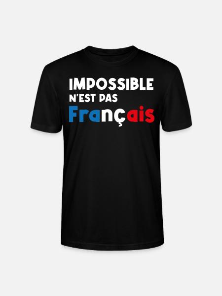 impossible n'est pas français - T-shirt bio CRAFTER Stanley Stella Unisexe - noir