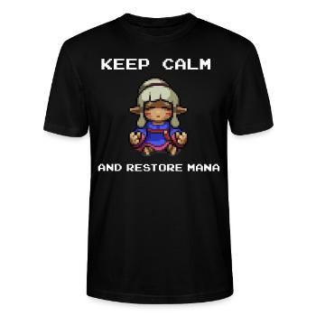 Keep calm and restore Mana - Stanley/Stella CRAFTER Unisex Organic T-Shirt - black - Front - Alina (178cm) & Michal (187cm)