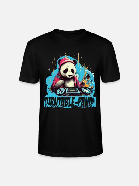 Panda DJ mit Schriftzug - Stanley/Stella Unisex Bio-T-Shirt CRAFTER - Schwarz