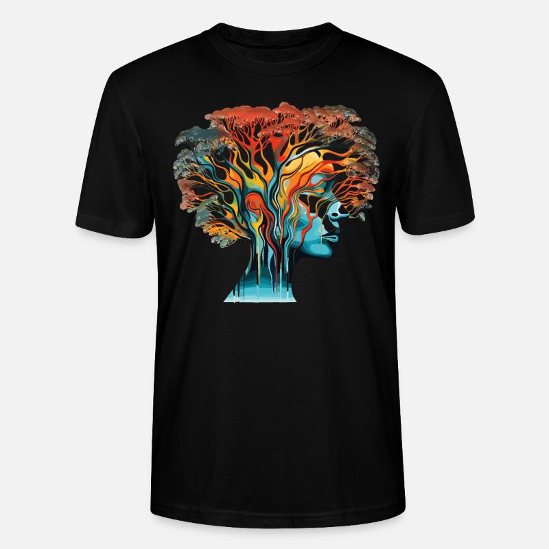 Optische Täuschung Kopf-Baum - Stanley/Stella Unisex Bio-T-Shirt CRAFTER - Schwarz