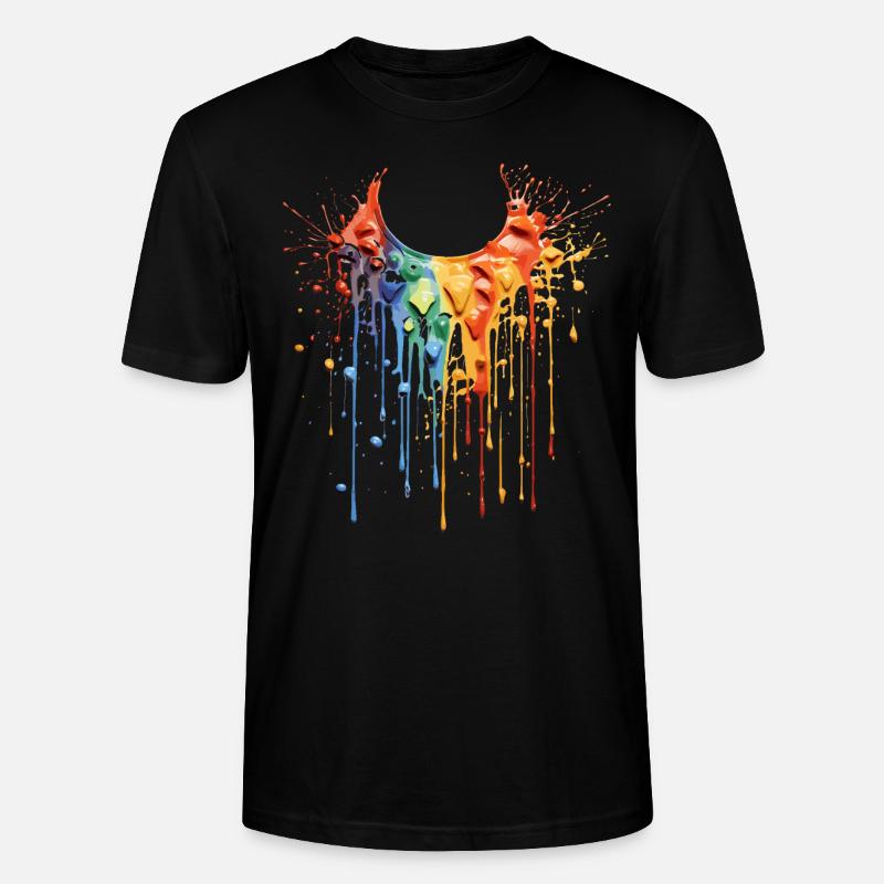 Regenbogen Farbkette - Stanley/Stella Unisex Bio-T-Shirt CRAFTER - Schwarz