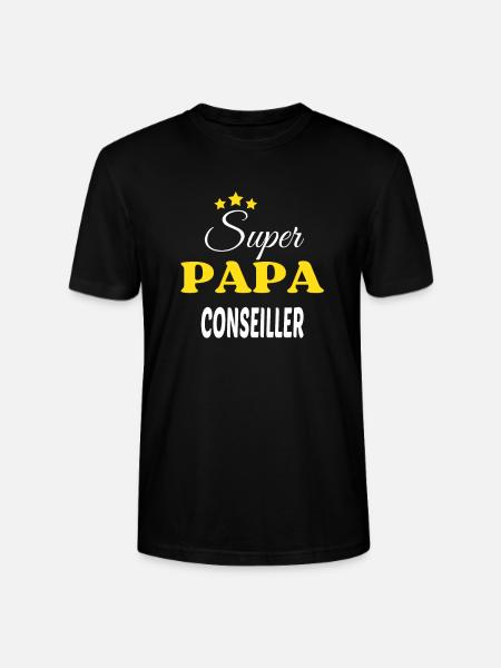 Super Papa CONSEILLER ANNIVERSAIRE - T-shirt bio CRAFTER Stanley Stella Unisexe - noir