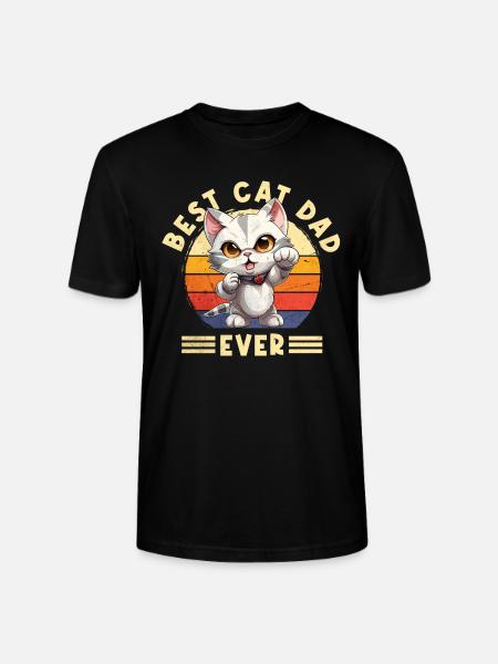 Kat Bedste Cat Dad nogensinde Cat Daddy Sjovt ordsprog - Stanley Stella CRAFTER unisex økologisk-T-shirt - sort