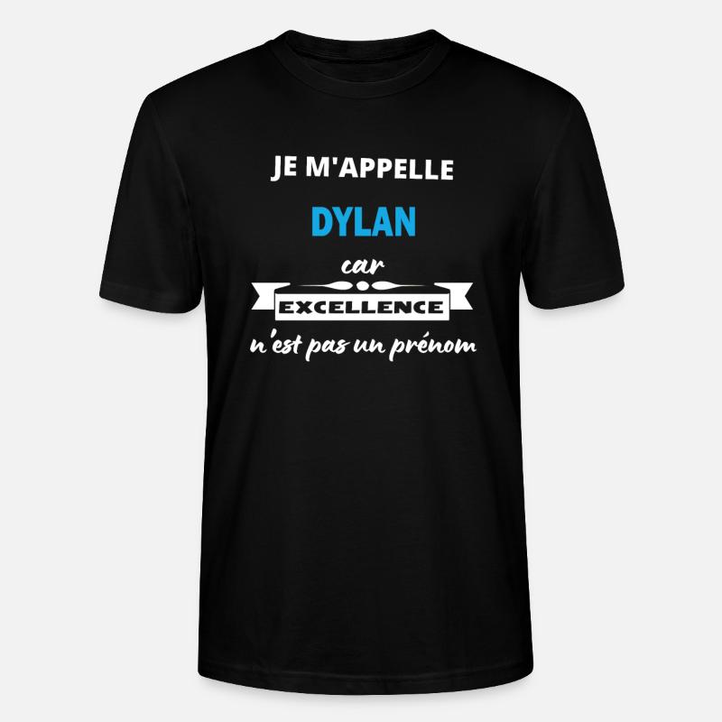 Je m'appelle excellence Dylan - T-shirt bio CRAFTER Stanley Stella Unisexe - noir