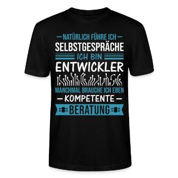 Elektronik Hardware Entwickler Elektrotechnik - Stanley/Stella Unisex Bio-T-Shirt CRAFTER - Schwarz - Vorne - Alina (178cm) & Michal (187cm)