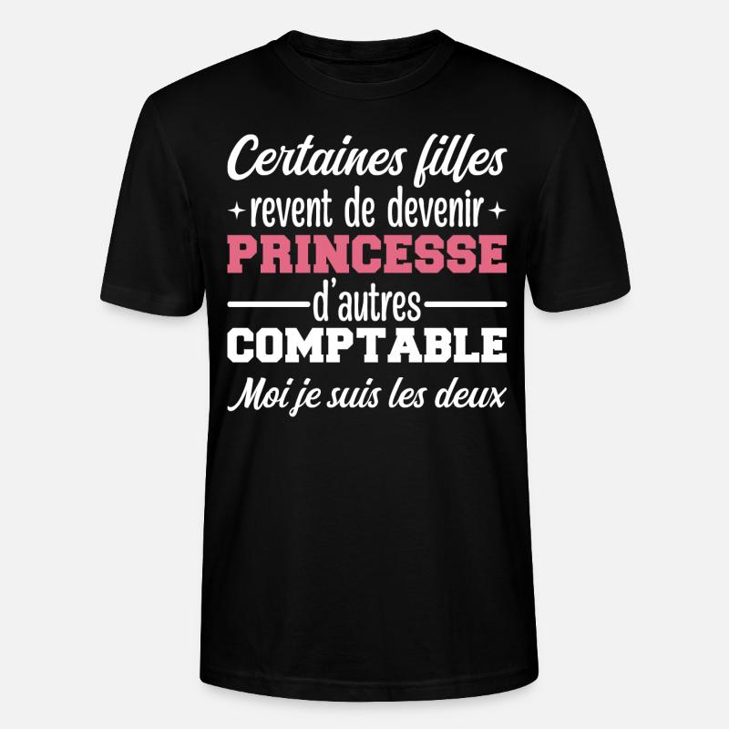 Princesse Comptable - T-shirt bio CRAFTER Stanley Stella Unisexe - noir