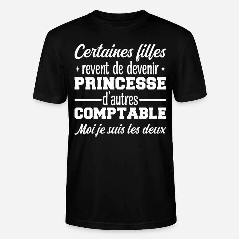 Princesse Comptable - T-shirt bio CRAFTER Stanley Stella Unisexe - noir
