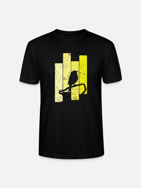 Canary in the shade - Stanley/Stella CRAFTER Unisex Organic T-Shirt - black