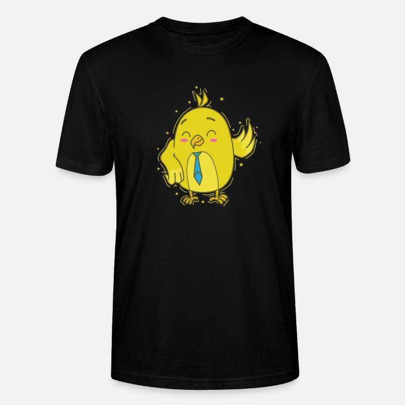 Kanarienvogel mit Krawatte - Stanley/Stella Unisex Bio-T-Shirt CRAFTER - Schwarz