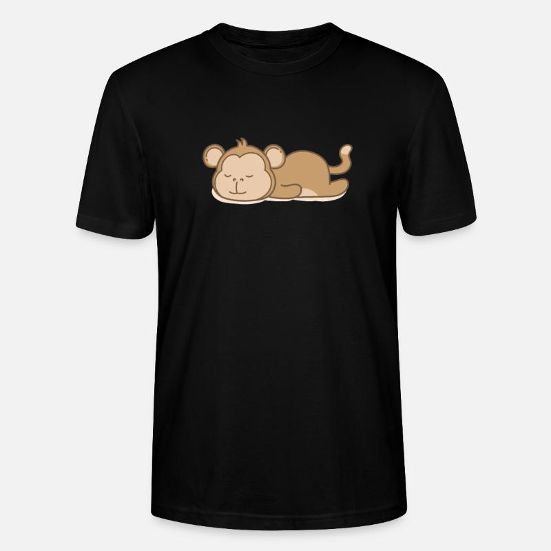 Schlafender Affe - Stanley/Stella Unisex Bio-T-Shirt CRAFTER - Schwarz