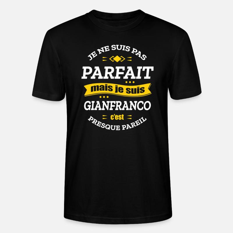 GIANFRANCO PARFAIT - PRENOM GIANFRANCO - T-shirt bio CRAFTER Stanley Stella Unisexe - noir