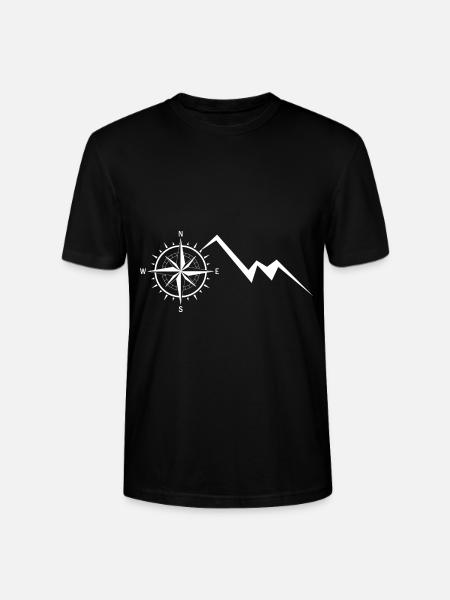 Compass - Mountain - (13) - Stanley/Stella CRAFTER Unisex Organic T-Shirt - black