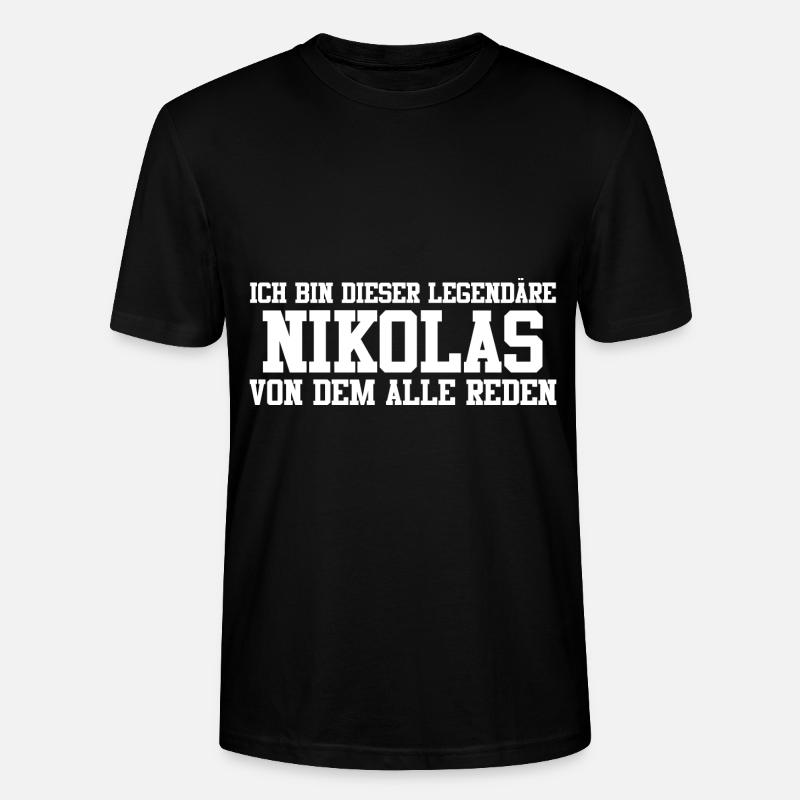 Nikolas Name Design - Stanley/Stella Unisex Bio-T-Shirt CRAFTER - Schwarz