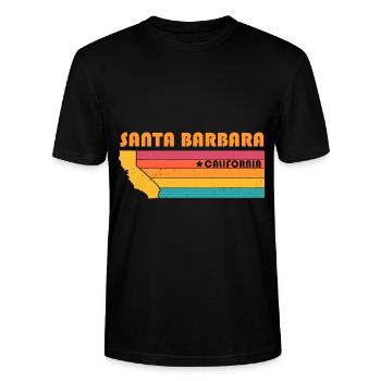 Santa Barbara Californien Surfer Sommer Retro - Stanley/Stella Unisex Bio-T-Shirt CRAFTER - Schwarz - Vorne - Alina (178cm) & Michal (187cm)