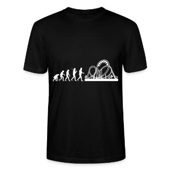 Achterbahn - Stanley/Stella Unisex Bio-T-Shirt CRAFTER - Schwarz - Vorne - Alina (178cm) & Michal (187cm)