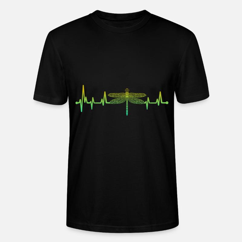Heartbeat Libellule Libellules Libellules - T-shirt bio CRAFTER Stanley Stella Unisexe - noir