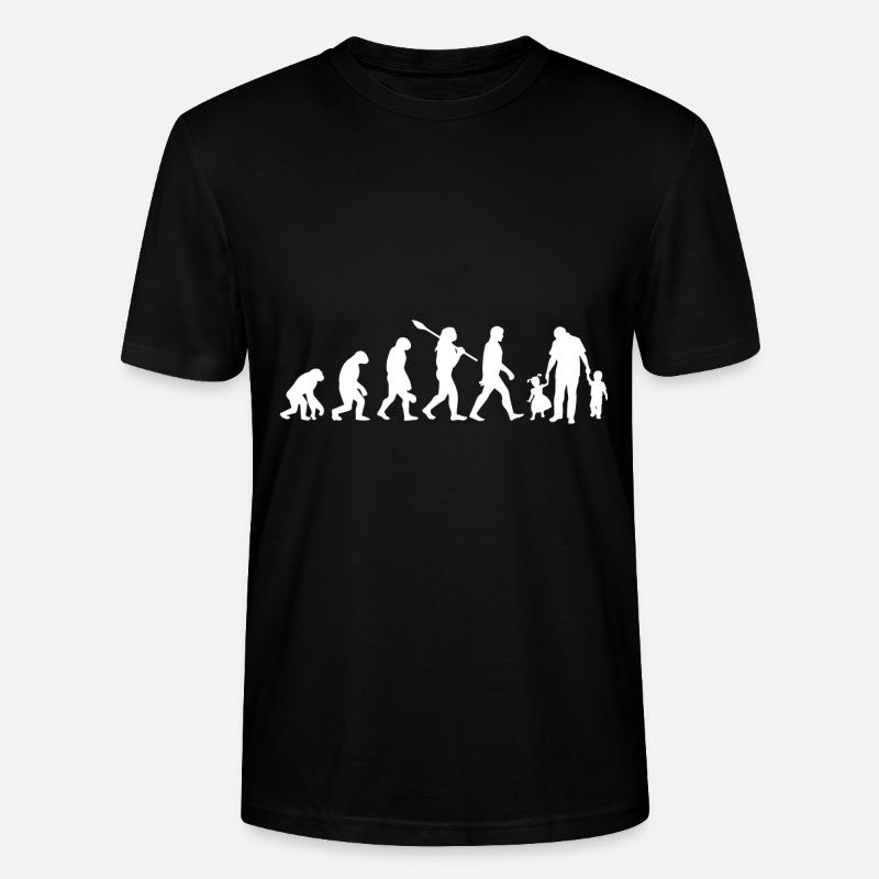 Dad Evolution Kids Gift - Stanley/Stella CRAFTER Unisex Organic T-Shirt - black
