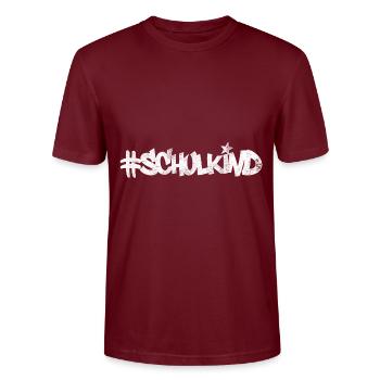 Schulkind - Stanley/Stella Unisex Bio-T-Shirt CRAFTER - Burgunderrot - Vorne - Alina (178cm) & Michal (187cm)