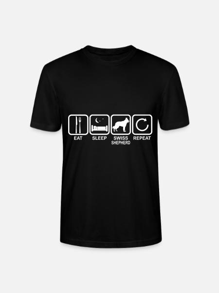 Berger Suisse Blanc - Repas Sommeil - T-shirt bio CRAFTER Stanley Stella Unisexe - noir