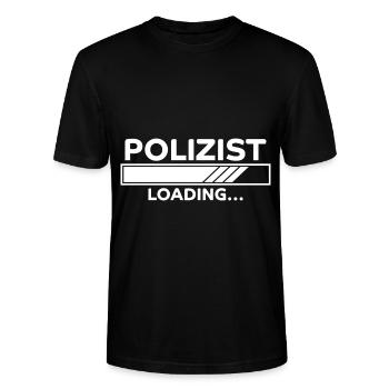 Polizist Spruch Polizei Lustiges Polizist Geschenk - Stanley/Stella Unisex Bio-T-Shirt CRAFTER - Schwarz - Vorne - Alina (178cm) & Michal (187cm)