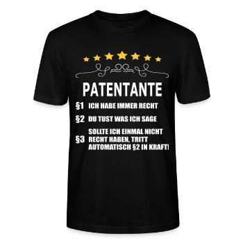 PATENTANTE - Stanley/Stella Unisex Bio-T-Shirt CRAFTER - Schwarz - Vorne - Alina (178cm) & Michal (187cm)