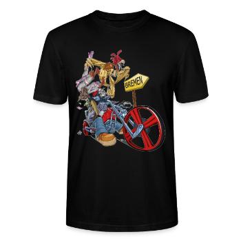 Musiciens de Brême - T-shirt bio CRAFTER Stanley Stella Unisexe - noir - Devant - Alina (178cm) & Michal (187cm)