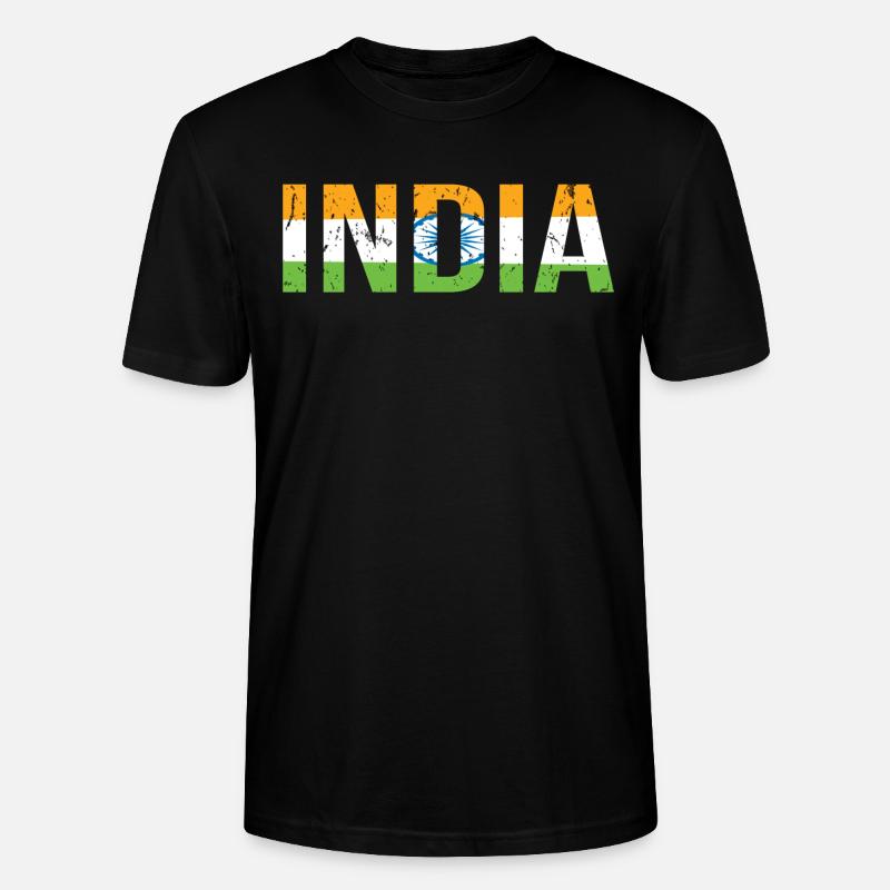 Drapeau inde - T-shirt bio CRAFTER Stanley Stella Unisexe - noir