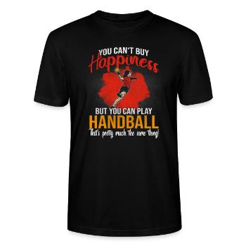 Handball Handballer Handball-team - Stanley/Stella Unisex Bio-T-Shirt CRAFTER - Schwarz - Vorne - Alina (178cm) & Michal (187cm)