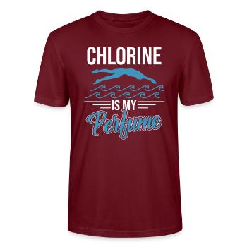 swimming instructor - Stanley/Stella CRAFTER Unisex Organic T-Shirt - burgundy - Front - Alina (178cm) & Michal (187cm)