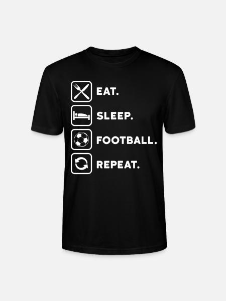 Fußball Eat Sleep Repeat - Stanley/Stella Unisex Bio-T-Shirt CRAFTER - Schwarz