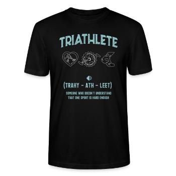 Drôle Triathlète Triathlon Athlète - T-shirt bio CRAFTER Stanley Stella Unisexe - noir - Devant - Alina (178cm) & Michal (187cm)