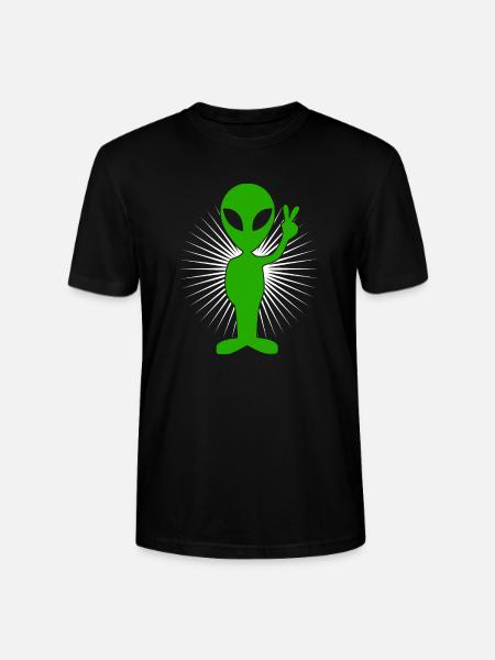 Alien Peacezeichen - Stanley/Stella Unisex Bio-T-Shirt CRAFTER - Schwarz