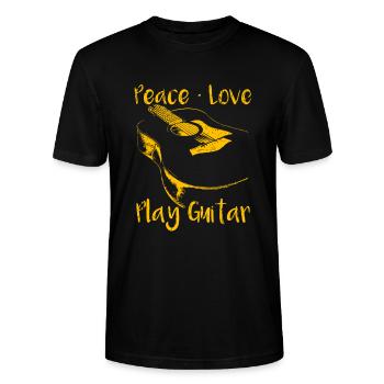 Gitarre - Stanley/Stella Unisex Bio-T-Shirt CRAFTER - Schwarz - Vorne - Alina (178cm) & Michal (187cm)