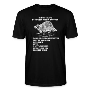 Waschbär lustige Tiere Sprüche - Stanley/Stella Unisex Bio-T-Shirt CRAFTER - Schwarz - Vorne - Alina (178cm) & Michal (187cm)
