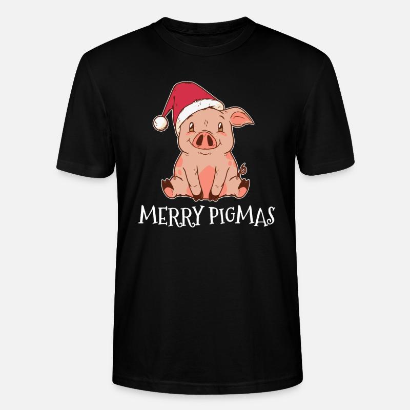 Cochon noël - T-shirt bio CRAFTER Stanley Stella Unisexe - noir